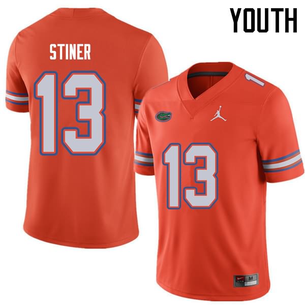 NCAA Florida Gators Donovan Stiner Youth #13 Jordan Brand Orange Stitched Authentic College Football Jersey YTD6264RI